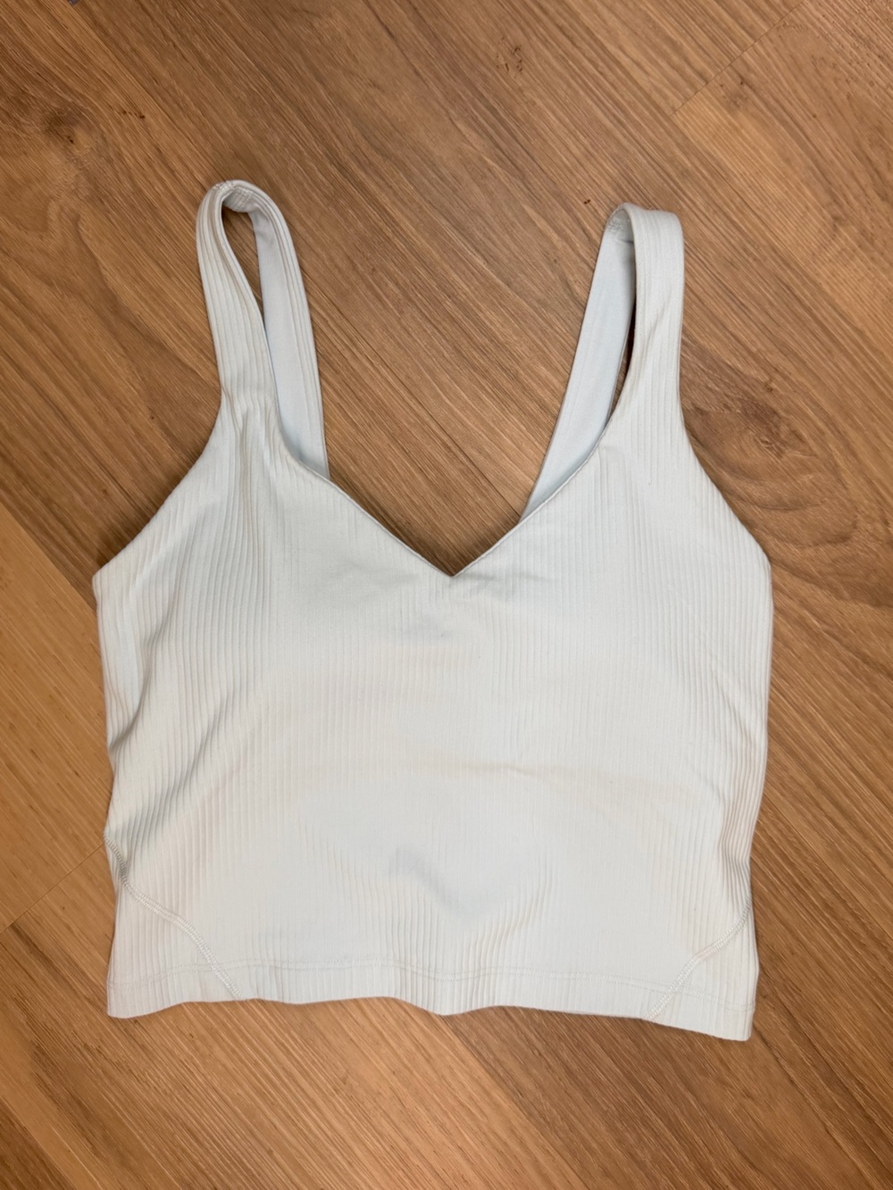 lululemon pale blue ribbed V-neck tank top - Picture 3 of 4